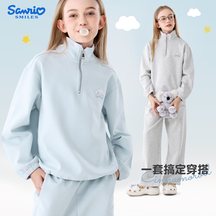 玉桂狗女童卫衣套装大童春秋季新款衣服儿童休闲裤子女孩洋气童装