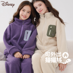 儿童睡衣套装 加厚保暖家居服男童可外穿 秋冬珊瑚绒女童25年新款