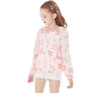 女童夏季薄款外套皮肤衣儿童透气开衫中大童女孩空调服宝宝上衣