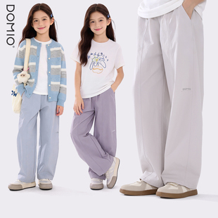 女童裤子春夏款儿童工装裤大童弯刀直筒裤女孩青少年休闲长裤童装