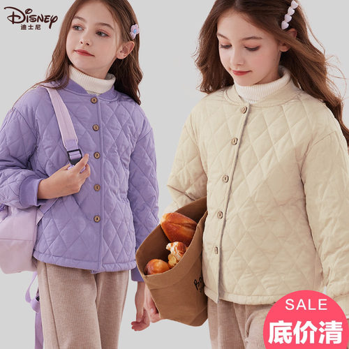 迪士尼女童秋冬羽绒棉服外套