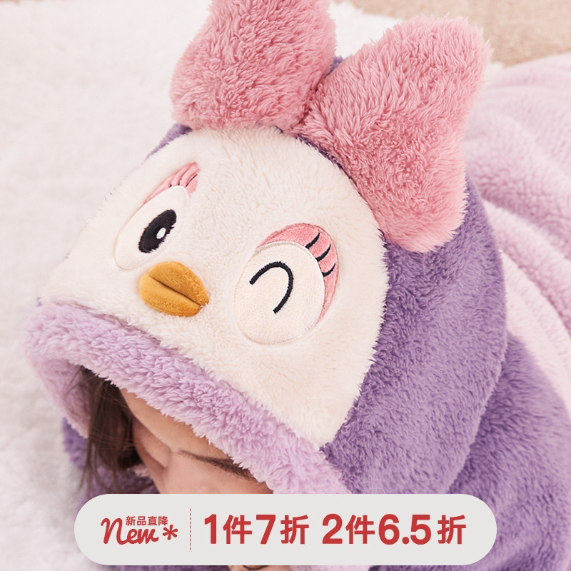 儿童睡袍女童浴袍睡衣珊瑚绒秋冬加绒加厚法兰绒家居服长款中大童