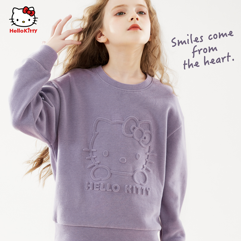 凯蒂猫女童卫衣大童运动上衣童装