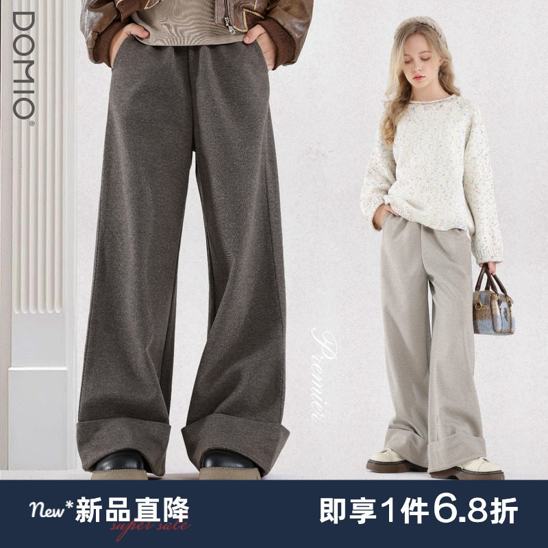 女童裤子春秋冬季新款儿童直筒阔腿裤大童洋气长裤青少年童装