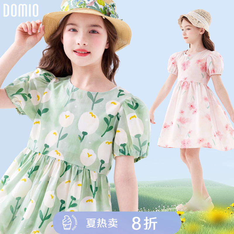 女童连衣裙夏季纯棉儿童裙子2025新款夏装中大童洋气薄款公主裙