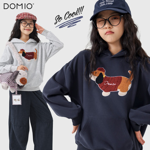 女童卫衣春秋新款超看儿童腊肠狗狗连帽卫衣洋气大童上衣春装