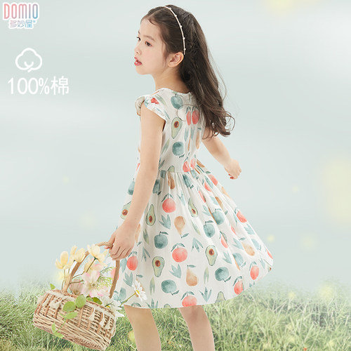 多妙屋女童夏季纯棉连衣裙