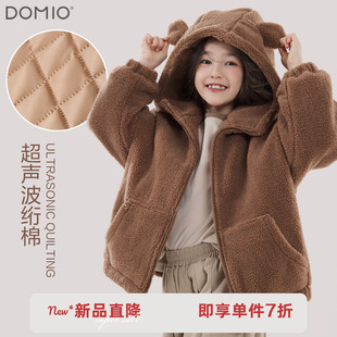 反季 儿童棉服羊羔绒亲子加厚加绒大衣中大童 清仓女童外套秋冬新款
