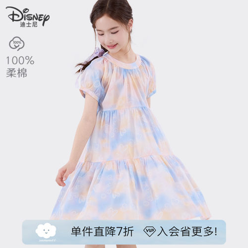 迪士尼女童夏季纯棉连衣裙