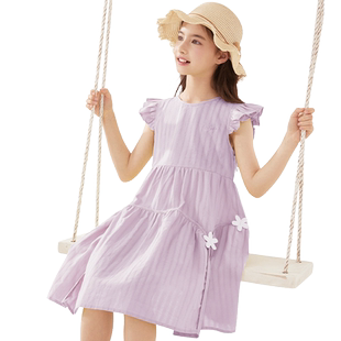 女童连衣裙夏季纯棉儿童裙子2026新款小女孩公主裙中大童洋气夏装