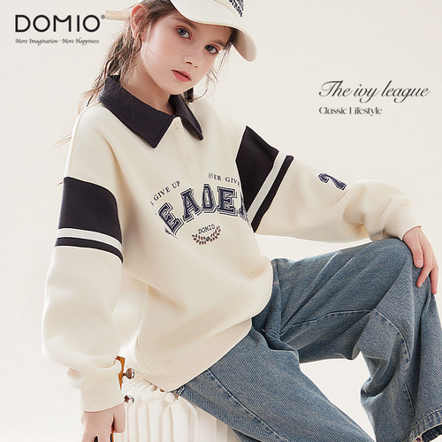 多妙屋女大童卫衣儿童学院风上衣