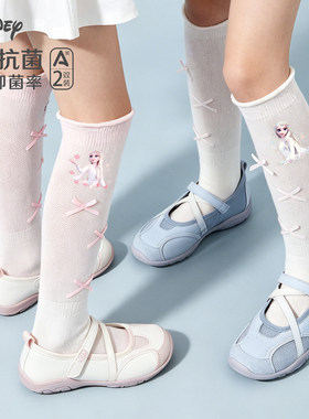 迪士尼女童袜子春夏季薄棉中筒袜