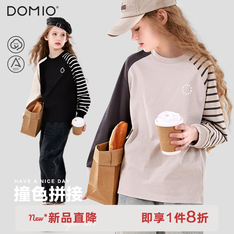 多妙屋女童长袖T恤青少年上衣