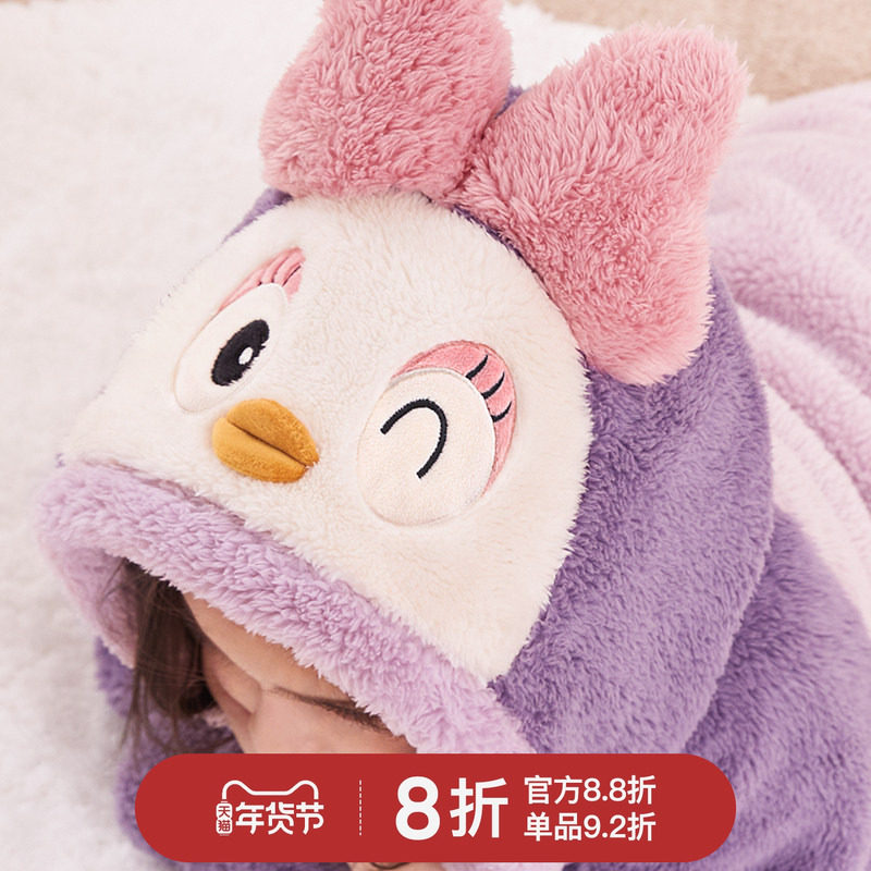 儿童睡袍女童浴袍睡衣珊瑚绒秋冬加绒加厚法兰绒家居服长款男大童