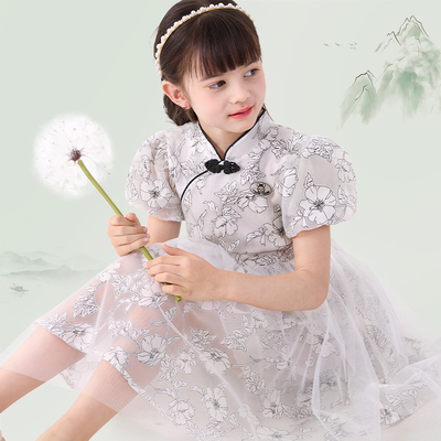 迪士尼新中式女童连衣裙夏季新款