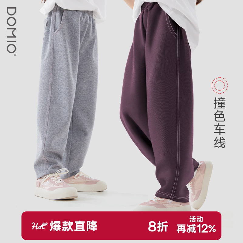 女童裤子2025秋冬儿童休闲裤运动裤中大童冬季加绒加厚卫裤童装