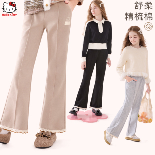 洋气儿童喇叭裤 2026新款 大童时尚 微喇裤 女童裤 秋冬加绒童装 子春装