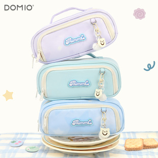 笔袋女生初中生2026新款女孩学习文具袋小学生三到六年级大容量横版拎手笔袋清新高颜值多功能铅笔儿童文具盒