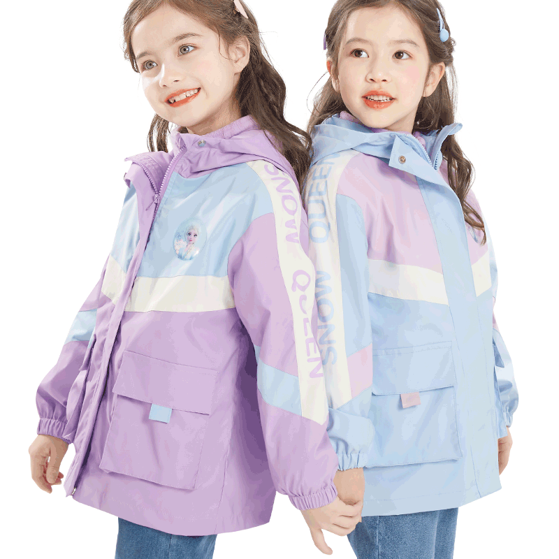 女童冲锋衣款儿童外套秋冬装新款大童防风衣加厚保暖羽绒服童装
