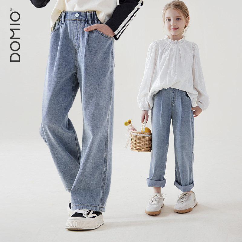 多妙屋女童牛仔裤休闲阔腿裤