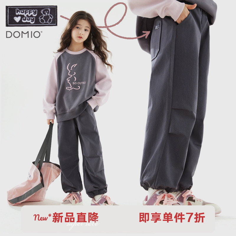 女童裤子2025春秋儿童工装裤