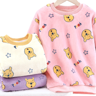 清仓儿童睡衣套装男童家居服女童珊瑚绒连体衣法兰绒断码奥特曼