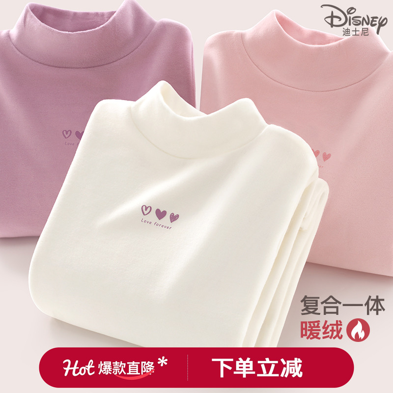 迪士尼半高领长袖小奶皮打底衫