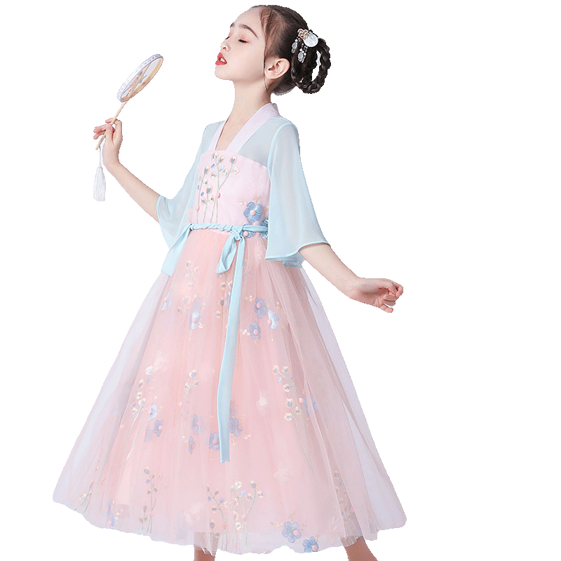 女童连衣裙汉服儿童裙子夏装2024新款纱裙女孩新中式国风裙公主裙