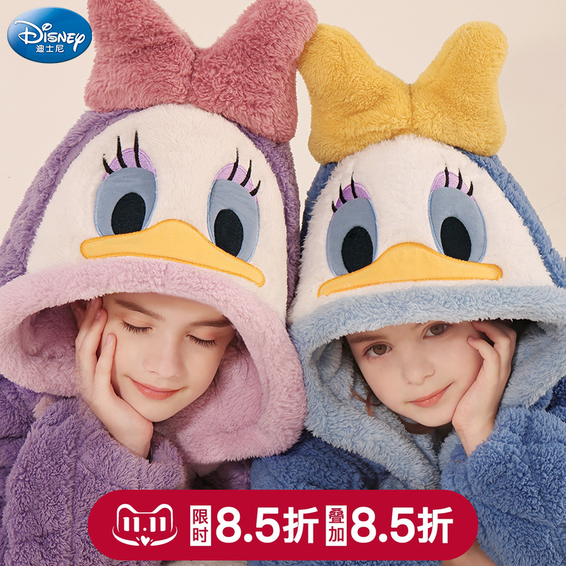 儿童睡衣套装加绒加厚夹棉男童秋冬女童家居服珊瑚绒法兰绒中大童