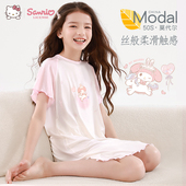 薄款 美乐蒂女童睡裙25新款 儿童莫代尔家居服中大童女孩睡衣春夏季