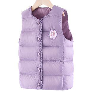 男女童羽绒服秋冬轻薄白鸭绒校服神器儿童马甲男童加厚面包服