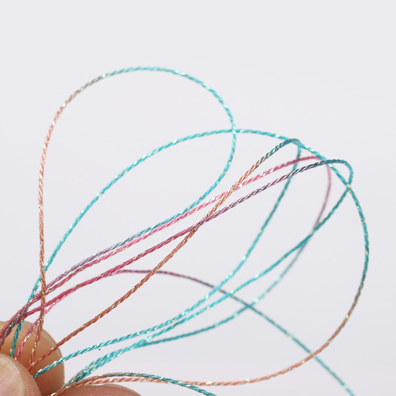 6股星空段然五彩渐变手链编织线编绳手工线手绳戒指缠绕DIY洒金线