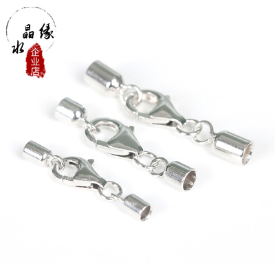 吊坠扣头925纯银diy红绳