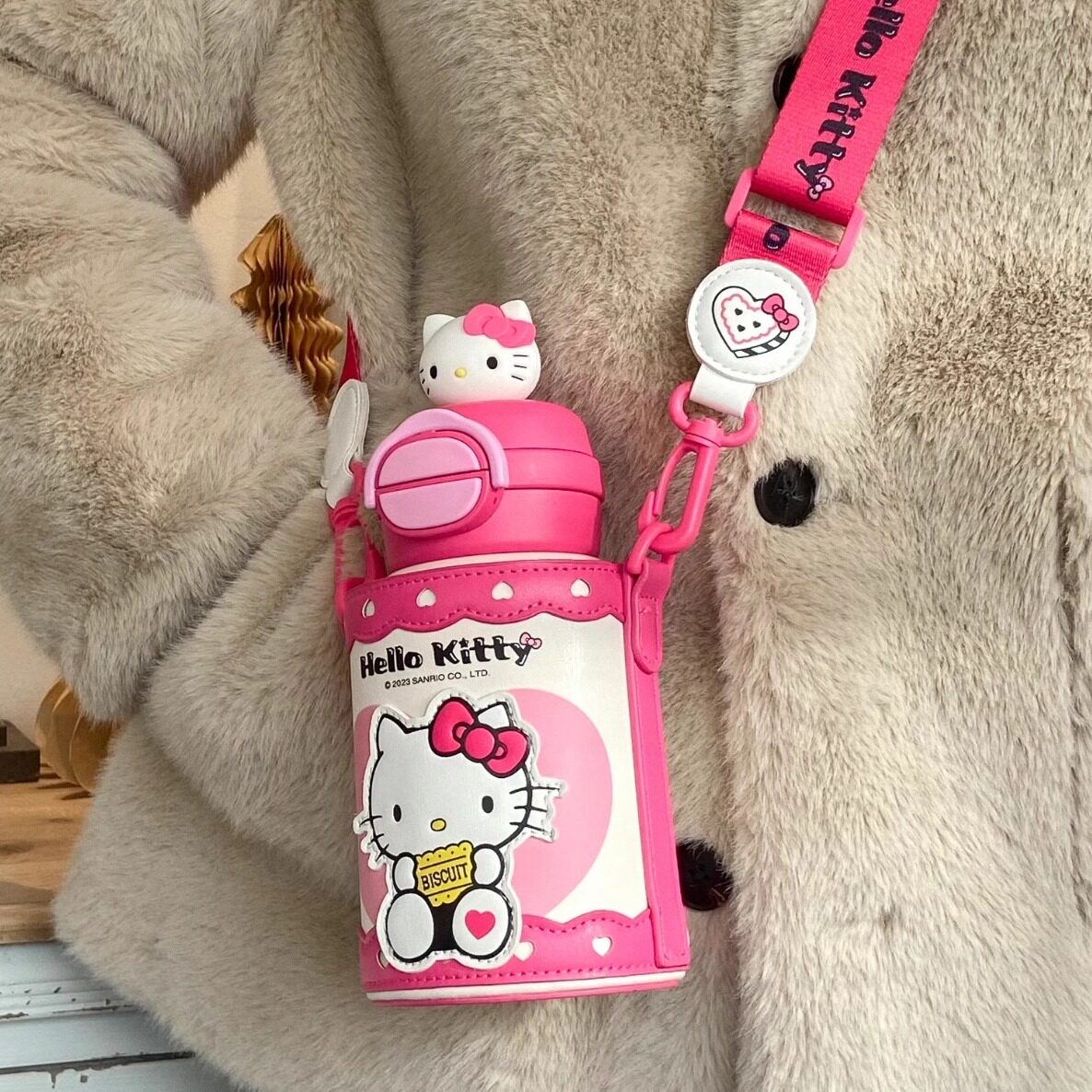杯具熊保温杯双饮杯hellokitty女生高颜值可爱小学生儿童吸管杯子