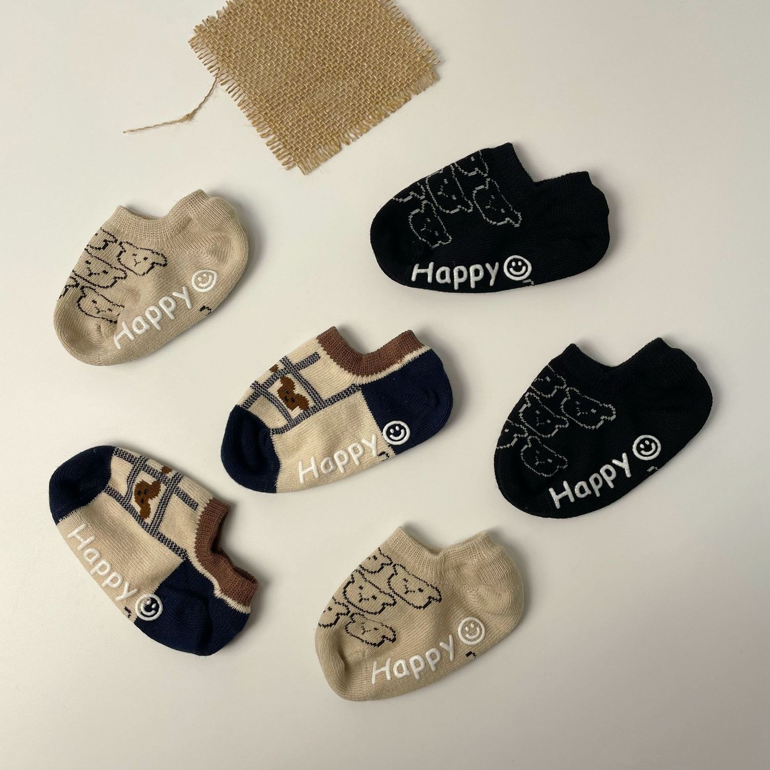 儿童船袜春秋夏季棉袜防滑短袜男女童潮袜韩国小熊可爱宝宝袜子