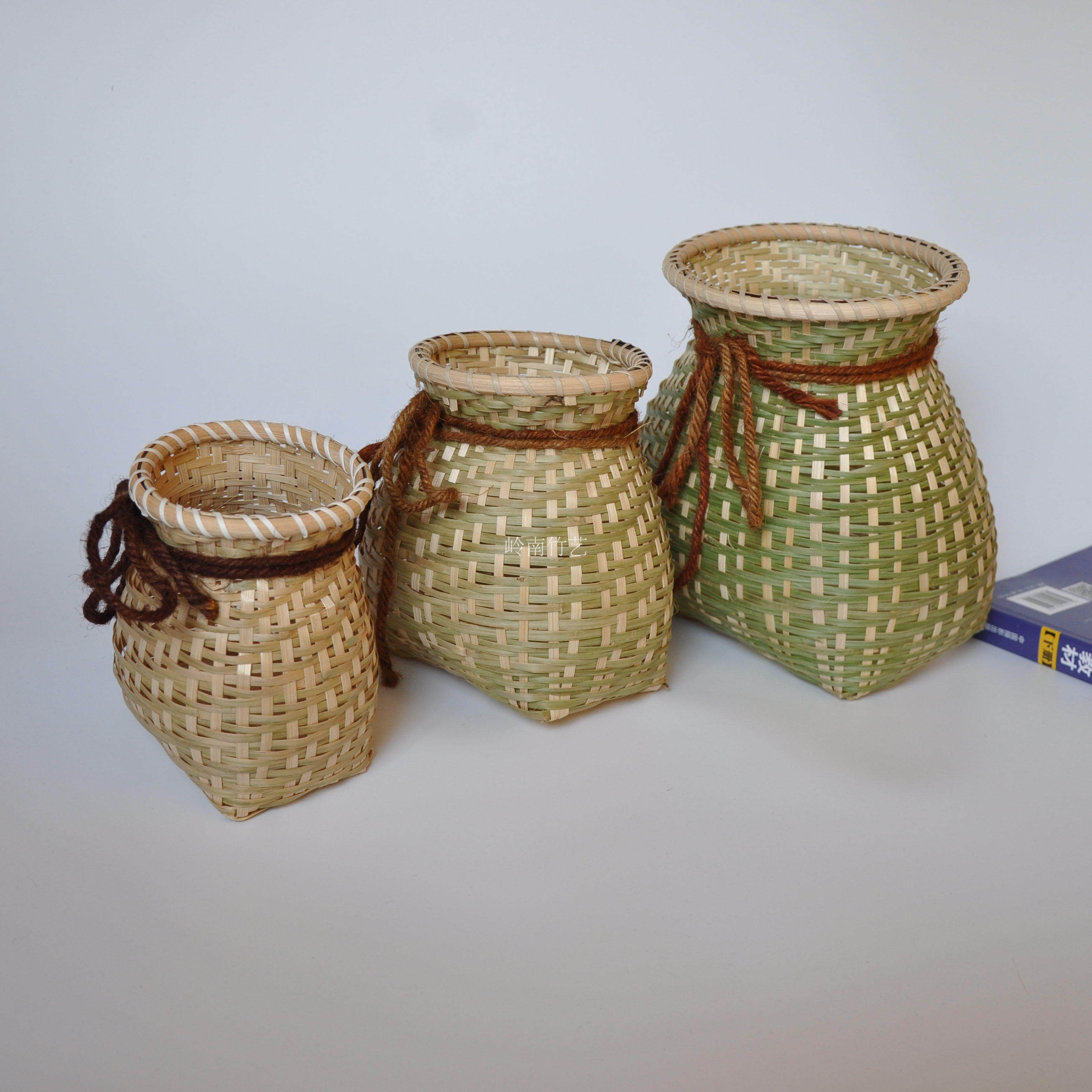 手工编织竹编儿童小背篓鱼篓竹篓采茶篓子汉服古风道具