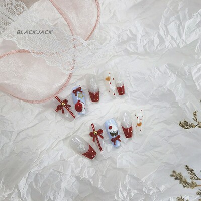 CHANCCCCC【圣诞苹果】原创高级感穿戴甲纯手工显白温柔少女感