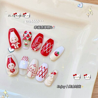 CHANCCCCC【丘比沙拉】原创穿戴甲手绘高级感纯手工可爱