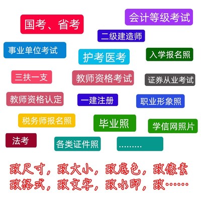 证件照报名照片改尺寸大小