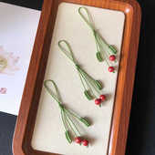 天然朱砂小樱桃手机挂件配饰相思红豆简约手机链包包挂件帝王砂