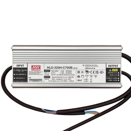 明纬电源 HLG-320H-C3500AB  320W恒流型LED深井灯驱动器