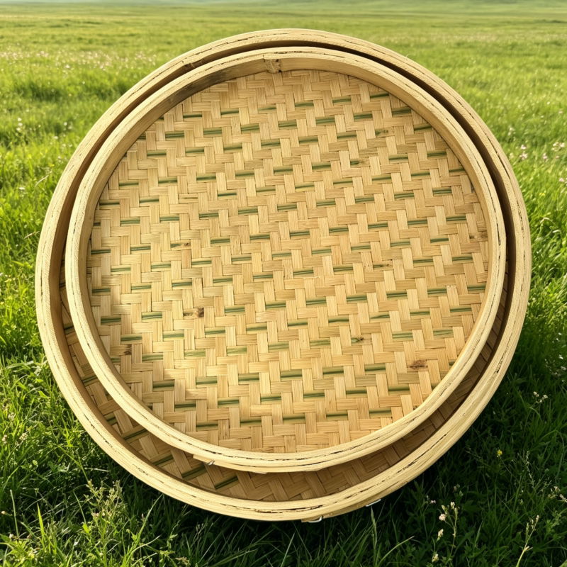 肠粉专用簸箕小簸箕无孔筛子家用竹编/竹雕