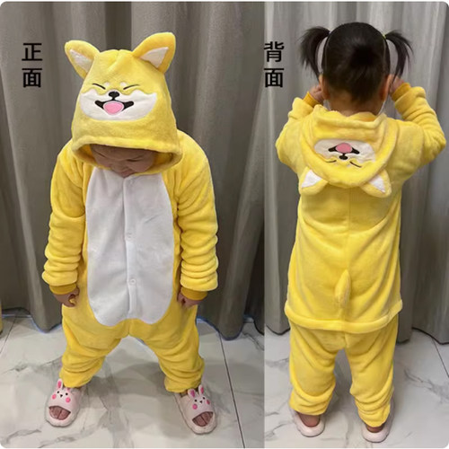 元旦话剧动物表演男童柴犬cos服装万圣节小狗演出服儿童搞笑衣服7