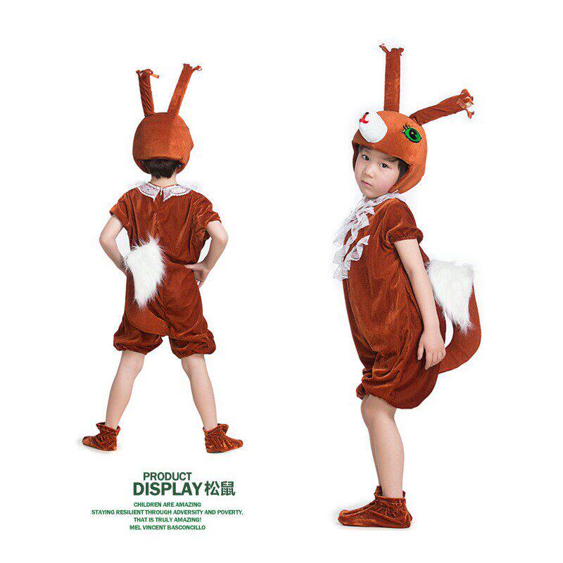 松鼠演出服儿童小动物服装幼儿园森林主题派对装扮话剧角色扮演夏图片