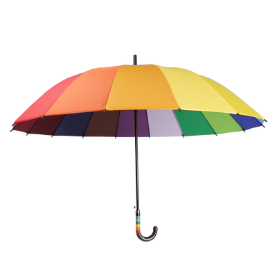 若瑶长柄伞彩虹碰击布直杆防风