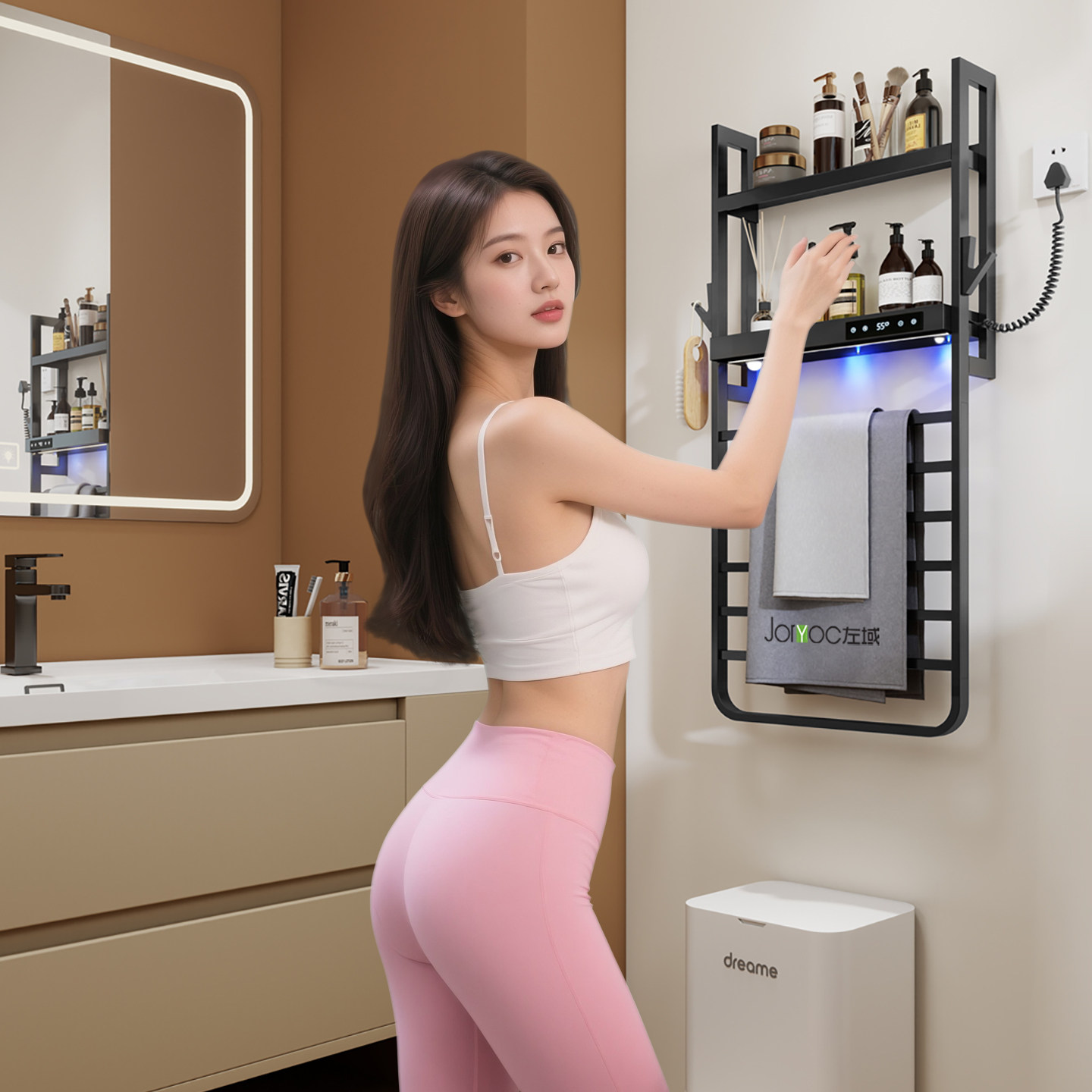 卫生间多功能电毛巾架置物架一体加热智能烘干紫外线杀菌家用高级,家装主材,智能毛巾架/浴巾架,淘宝优惠券,粉丝福利购,淘宝优惠卷