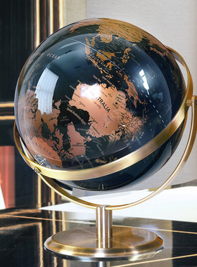 现代轻奢高档地球仪摆件酒柜办公室书房桌面玄关客厅家居软装饰品
