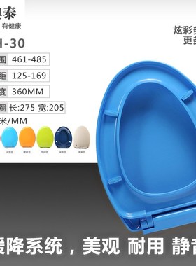 加厚快拆座便盖通用家用马桶盖蓝色座便器小号无声绿色洗手间一体