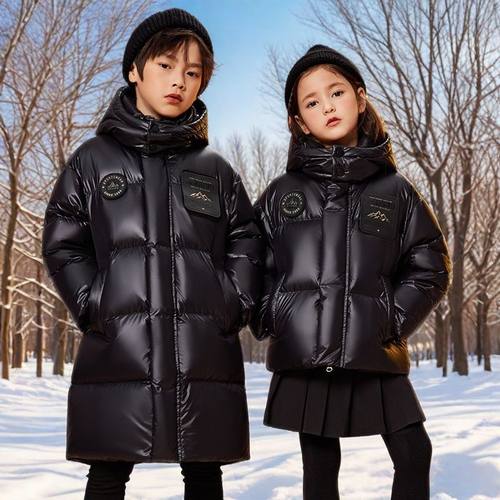 2025儿童羽绒服女童中大童加厚90新款冬装中长款保暖鸭绒男童外套