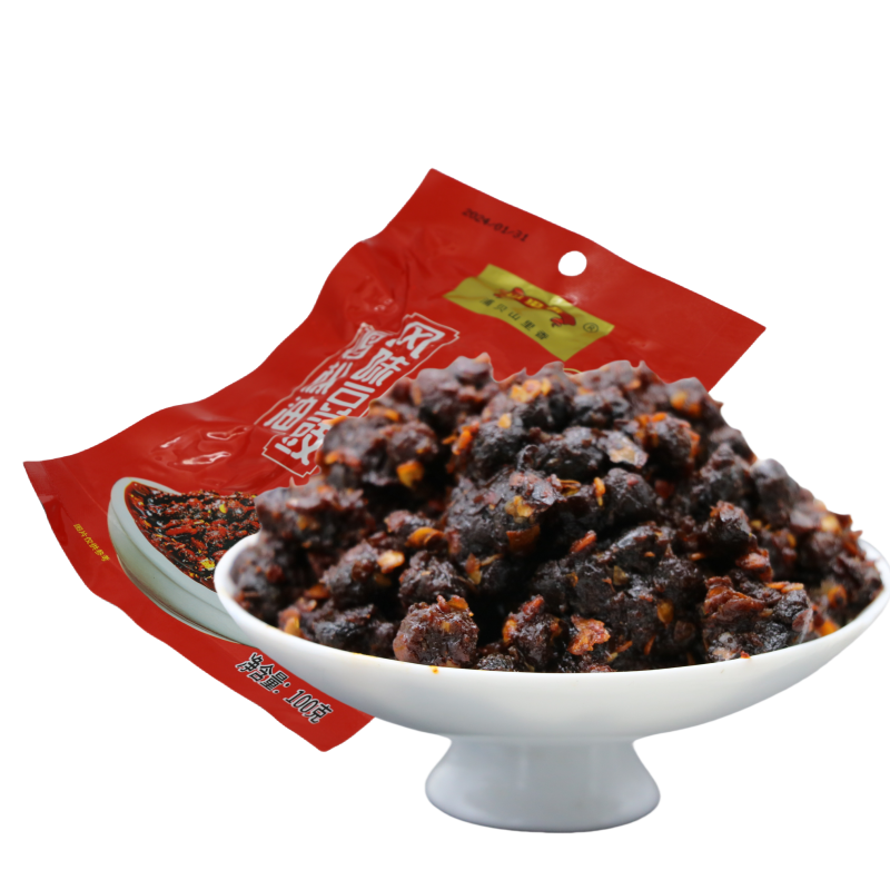 云南玉溪易门特产 浦贝山里香鸡枞油豆豉100g 辣椒酱下饭菜 咸菜